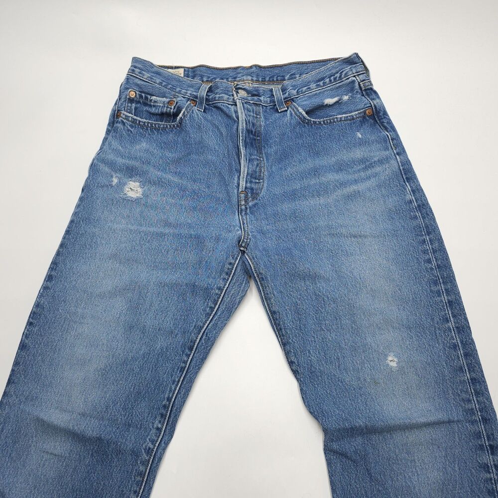 Levis 501 Jeans Womens Size 29x30 Button Fly Premium Blue Denim